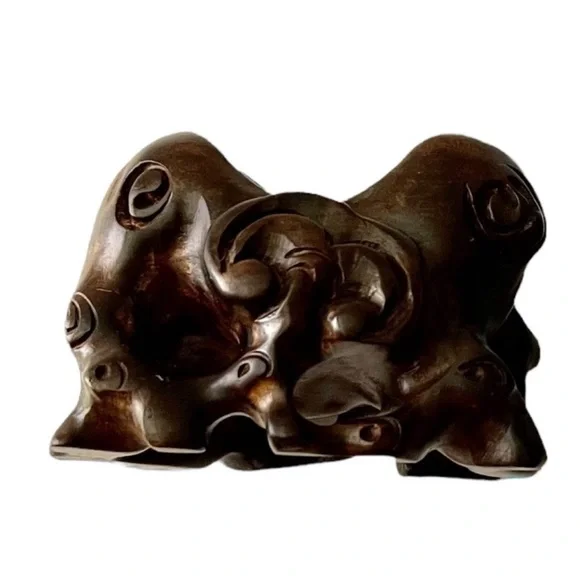 🇭🇰 HONG KONG HAND CARVED JADE BUDDHA FROM SINGLE STONE & WOODEN STAND - Picture 6 of 8